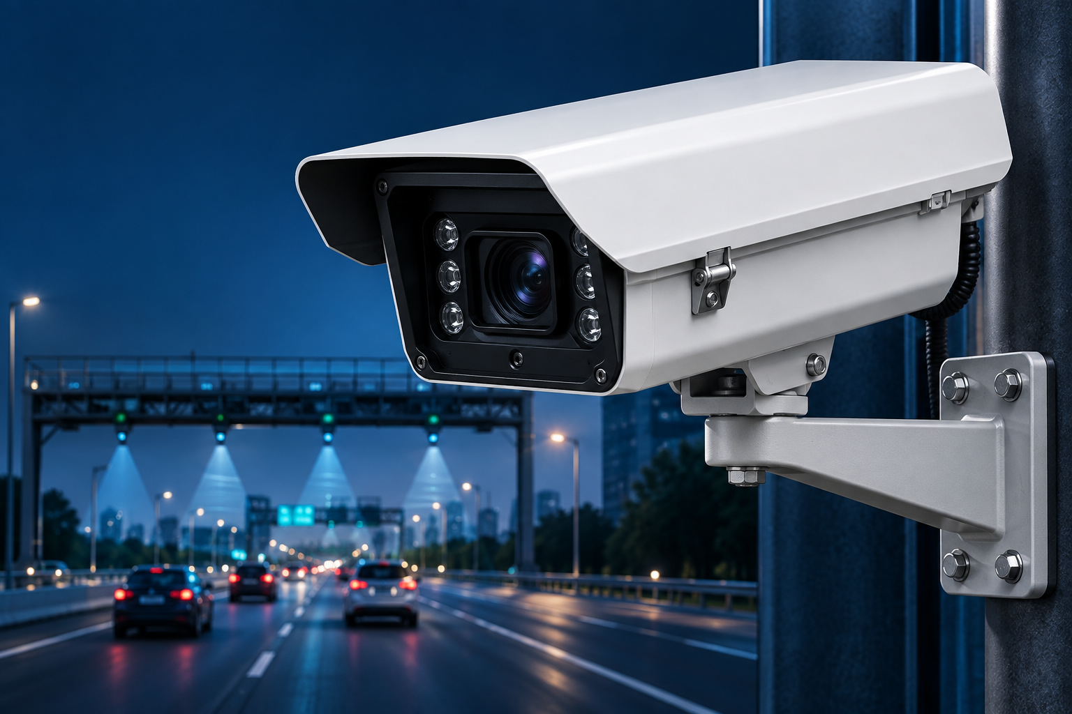 ANPR camera capturing a vehicle registration plate
