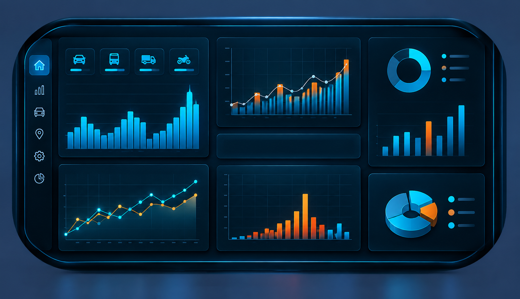 Illustrative mobility analytics dashboard and reports
