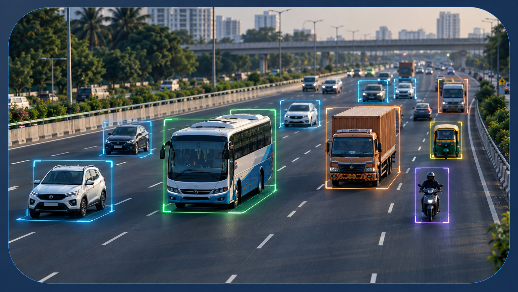 Illustrative AI classification of cars buses and trucks