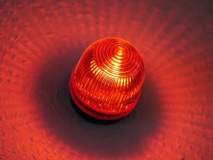 Amber toll lane violation warning light